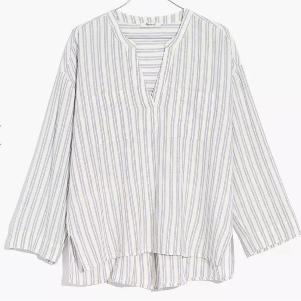 Madewell Linen-Blend Lakeline Popover Shirt
In Hester Stripe